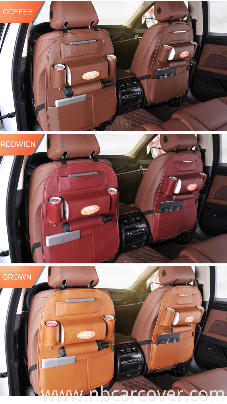 Car seat back hanging organizer for car storage bag